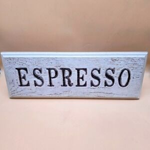 Espresso Wooden Wall Sign Rustic Farmhouse Kitchen Coffee Bar Decor